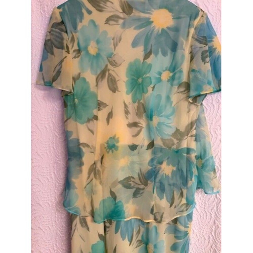 Sherri Martin VTG Pastel Size  18W  Formal Midi Chiffon Fully Lined Formal Dress - Picture 4 of 16